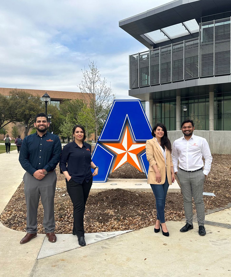 Oscar Orduno Inc. engineering team members visiting the University of Texas at Arlington (UTA) campus for a construction recruitment event.