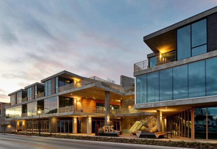 Modern mixed-use development in Austin, TX, featuring foundation and earth retention solutions provided by Oscar Orduno, Inc..
