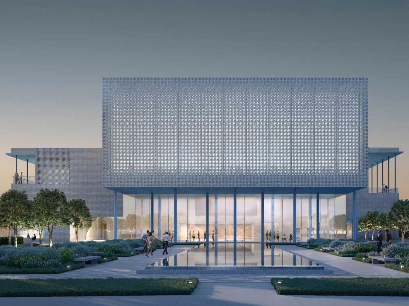 Rendering of the Ismaili Center in Houston, featuring specialty foundations and earth retention work by Oscar Orduno, Inc..